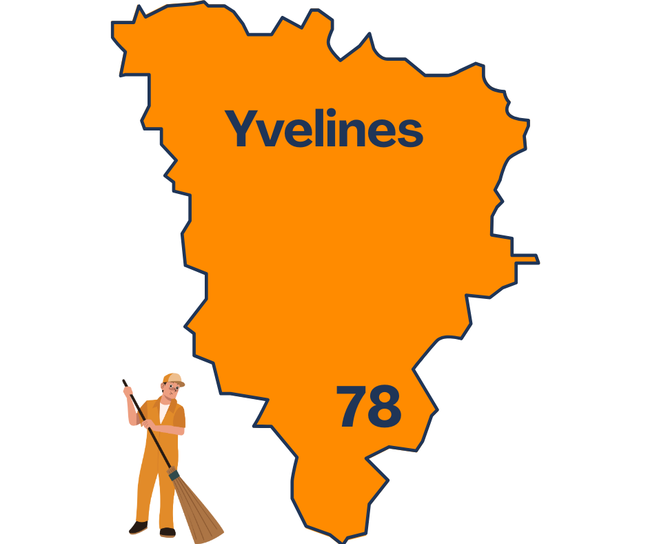 Carte illustrée Yvelines 78 pour débarras maison et local