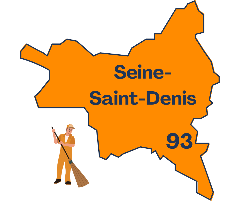 Carte illustrée Seine-Saint-Denis 93 pour débarras appartement et maison