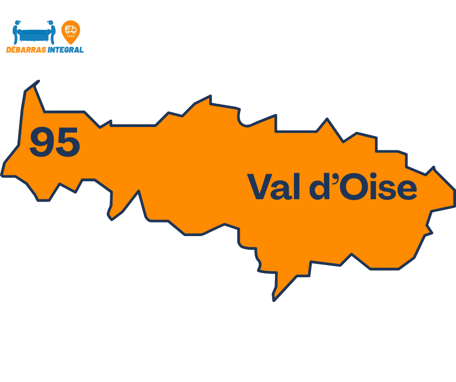 Image représentant le département du Val d'Oise 95 avec logo débarras intégral